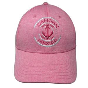 Caribbean Side Cancun Mexico Nautical Anchor Pink One Size Baseball Cap Hat